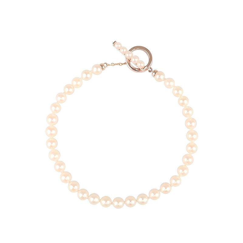 中古95「新」TASAKI(塔思琦)Petit海水珍珠串珠手链750樱花金17cm