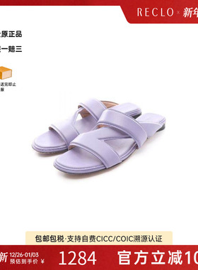 中古Bottega Veneta葆蝶家女B级9新sandals凉鞋牛皮鞋紫色RECLO
