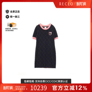 中古Chanel香奈儿女A级95新one 休闲 piece连衣裙丝绸上衣蓝色正品