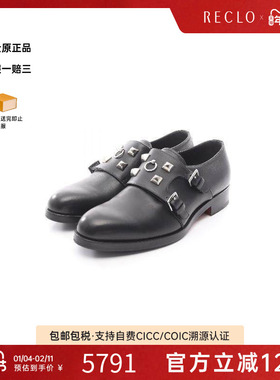 中古Hermes爱马仕男A级95新Dress shoes晚装鞋牛皮鞋黑色
