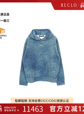 中古LV路易威登男S级99新Parker连帽衫棉上衣绿色reclo正品