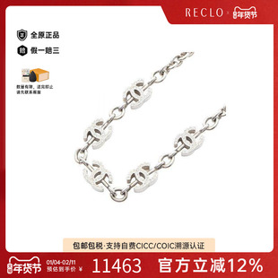 中古Chanel香奈儿女B级9新necklace项链不锈钢项链银色