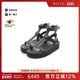 黑色reclo正品 中古Hermes爱马仕女A级95新sandals凉鞋 牛皮鞋