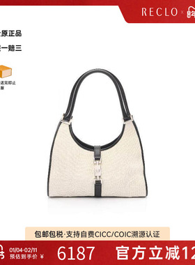 中古Gucci古驰女包B级9新Handbag手包帆布单肩包白色
