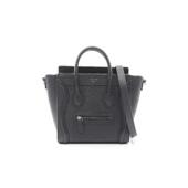 中古Celine赛琳女包B级9新Handbag手包牛皮斜挎包黑色