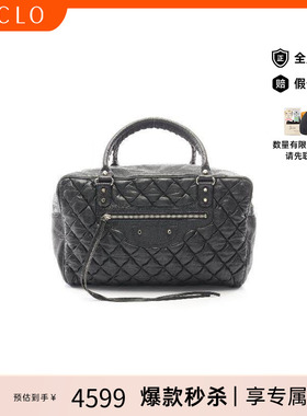 中古Balenciaga巴黎世家女包B级9新Handbag手包牛皮手提包黑色