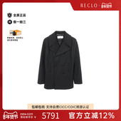 中古YSL圣罗兰男A级95新pea coat海军大衣羊毛外套黑色