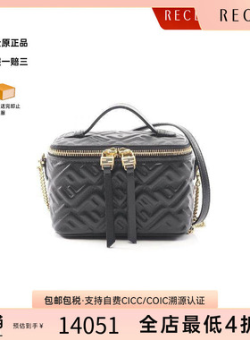 中古Fendi芬迪女包S级99新Shoulder bag肩包牛皮斜挎包黑色正品