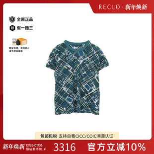 上衣棉上衣 shirt短袖 中古Hermes爱马仕女A级95新short sleeve