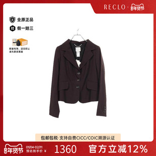 中古Celine赛琳女A级95新tailored jacket修身夹克羊毛外套红色