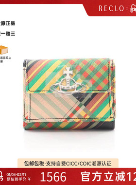 中古Vivienne Westwood薇薇安女S级99新wallet钱包牛皮短钱包黄色