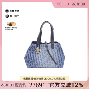 中古DIOR迪奥女包A级95新OBLIQUE Toujours Medium手提包RECLO