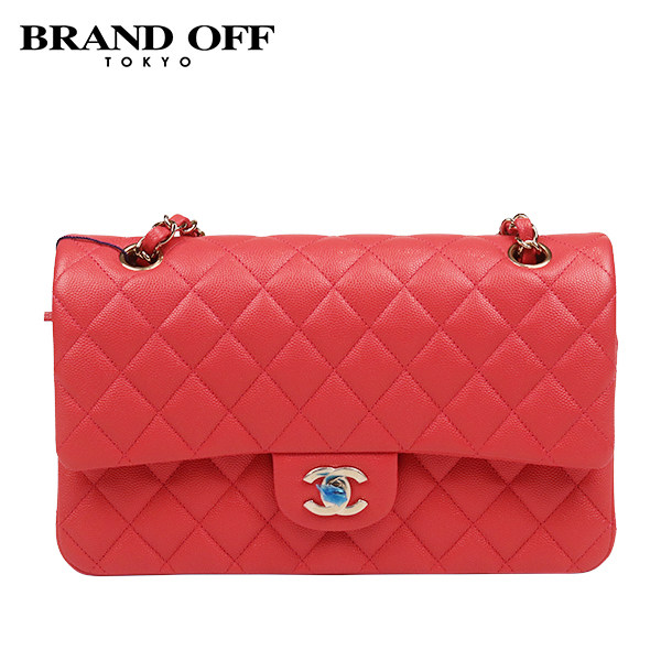 「9.5新」CHANEL(香奈儿)CF 经典11.12手袋红色荔枝皮中号斜挎包