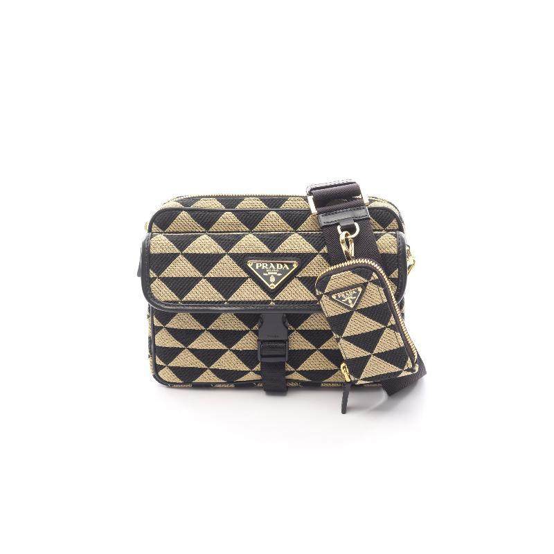 中古Prada普拉达男包S级99新embroidery刺绣帆布斜挎包棕色,箱包皮具/热销女包/男包,男士包袋,淘宝优惠券,粉丝福利购,淘宝优惠卷