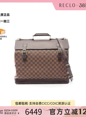 中古LV路易威登男包B级9新Boston bag波士顿包斜挎包reclo正品