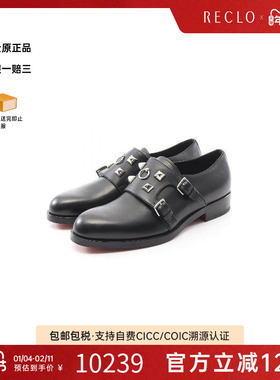 中古Hermes爱马仕男S级99新Dress shoes晚装鞋牛皮鞋黑色高级正品