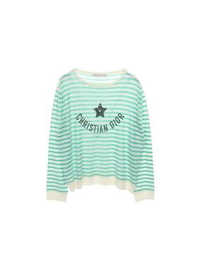 中古Dior迪奥女A级95新knit针织亚麻布上衣白色