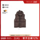 中古Moncler盟可睐男B级9新down vest羽绒背心尼龙外套棕色