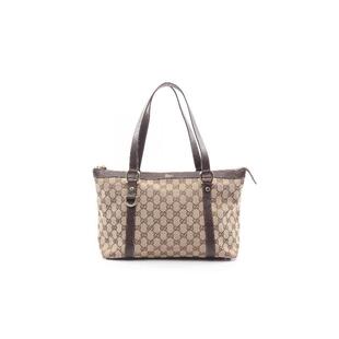 中古Gucci古驰女包B级9新Tote Bag托特包帆布托特包浅褐色