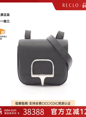 中古Hermes爱马仕女包B级9新Shoulder bag肩包牛皮斜挎包黑色