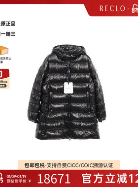 中古Moncler盟可睐女S级99新Down jacket羽绒夹克尼龙外套黑色