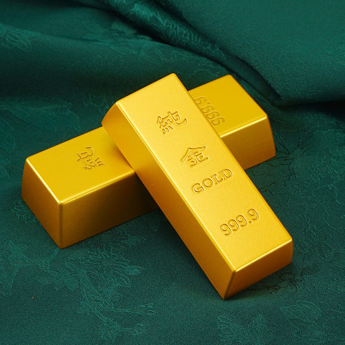 仿真金条金砖中国黄金样品沙金合金镀金实心金条影视道具展示金块