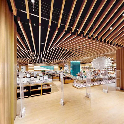 新品弧形铝方通造型铝单板厂家悬吊式天花板冲孔雕花铝方G通悬吊