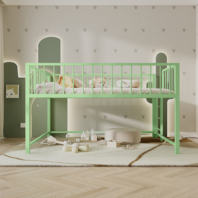 闽岳儿童床铁艺高架床省空间单上床阁楼儿童上床下空小户型床家用