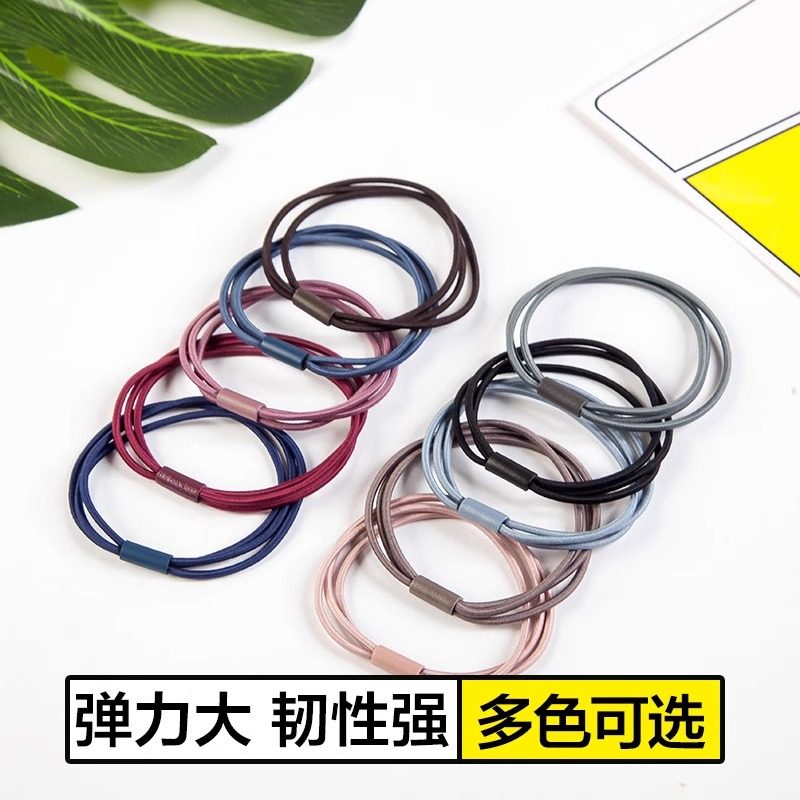 双条发绳发圈小清新发饰品头绳百搭日韩版简约扎头发皮筋头饰