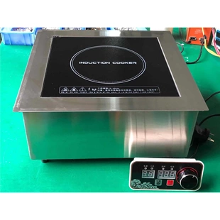 3500W商用400MM大功率方形嵌入式线控电磁炉猛火煮汤灶爆炒5000W