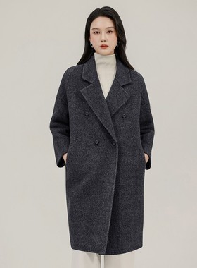 高端品牌羊绒羊毛大衣TOCENNAL女装羊绒大衣西装领中长款66720