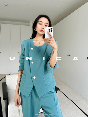 UNICA/小姐姐套装羊毛贝壳扣外套