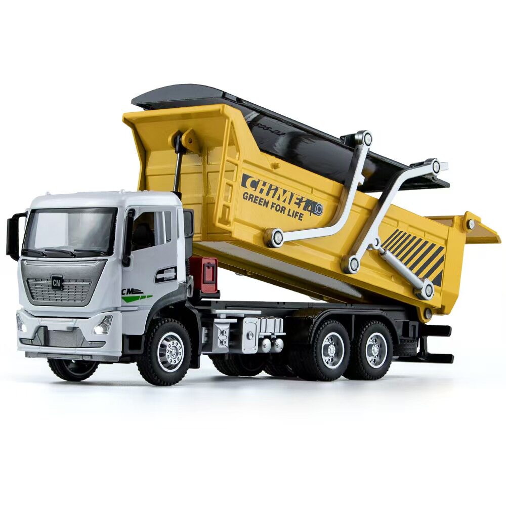 1:32建筑工程渣土 运输车 合金车模 回力声光儿童玩具车礼物包邮