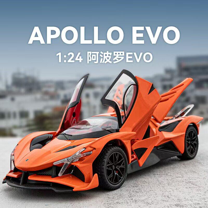 大号阿波罗EVO合金跑车模型 开门声光回力转向减震玩具车包邮