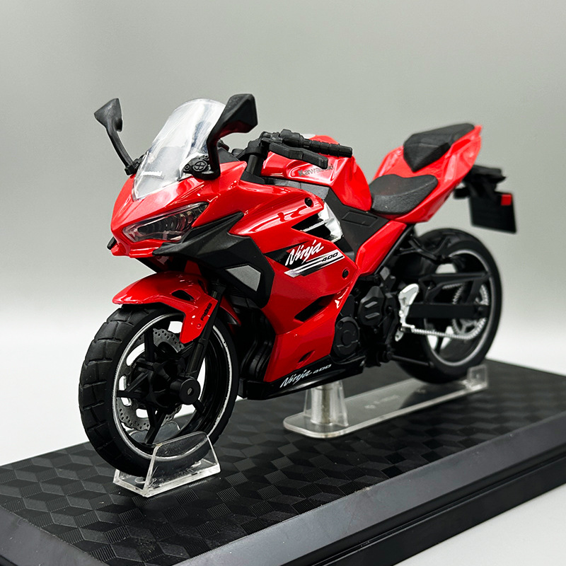 彩珀1:12川崎Ninja 400合金摩托车模型收藏级玩具车热销正版授权