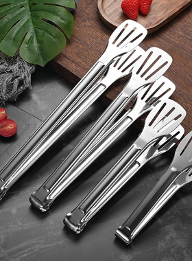 304加厚不锈钢食品夹烤肉牛排面包烧烤菜夹摆摊专用多用途