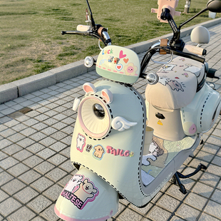 电动车装饰小配件diy可爱耳朵翅膀车贴图案九号雅迪台铃用品大全