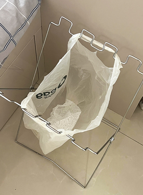 垃圾架不锈钢可折叠简易便携垃圾桶家用厨房专用免弯腰落地收纳架