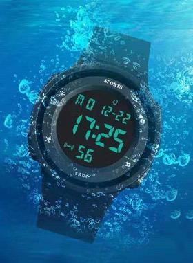 防水夜光电子手表男潮流简约女初中学生青少年少儿多功能运动手表