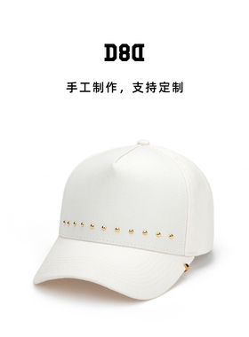 D8D B07 羊毛白色棒球帽 5080帽型高顶硬顶 男女保暖显脸小 帽子