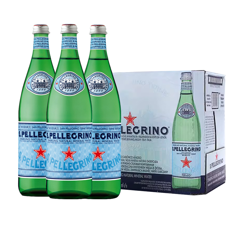 整箱圣培露气泡水750ml/250ml大瓶矿泉水小瓶饮料天然含气饮用水