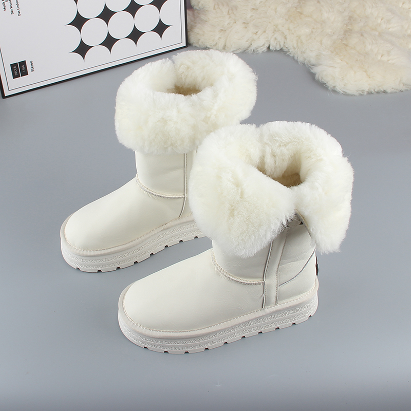 时尚全羊毛高筒雪地靴女2025冬款