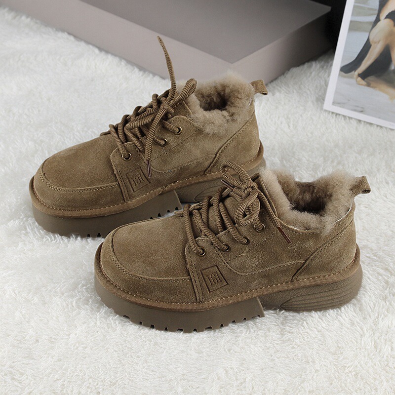 时尚厚底全羊毛保暖雪地靴女冬款