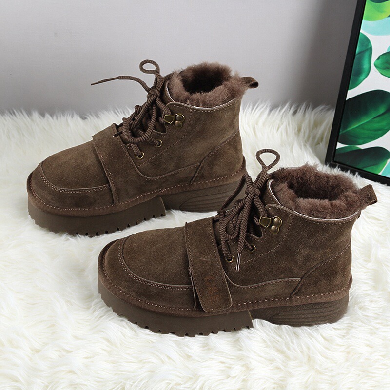 2025冬季新款牛皮全羊毛雪地靴女