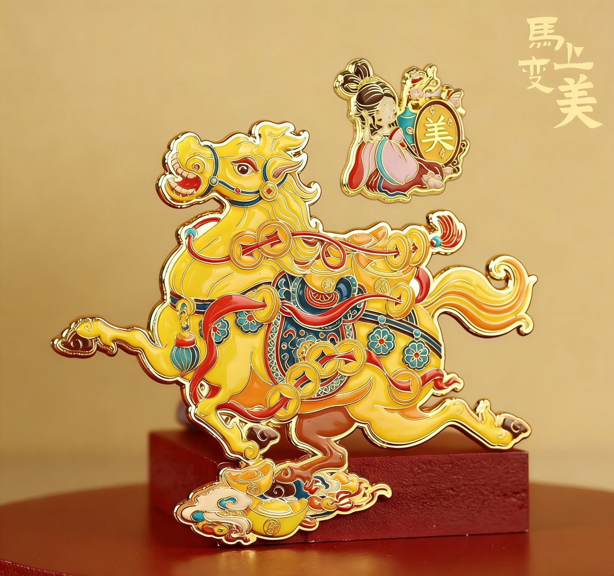 新品2026马年文创珐琅彩马上如愿双层组合冰箱贴旅游伴手礼送亲朋