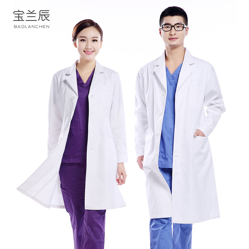 护士服长袖女冬装白大褂医生领药店工作服两件套分体套装长款定制_虎窝淘
