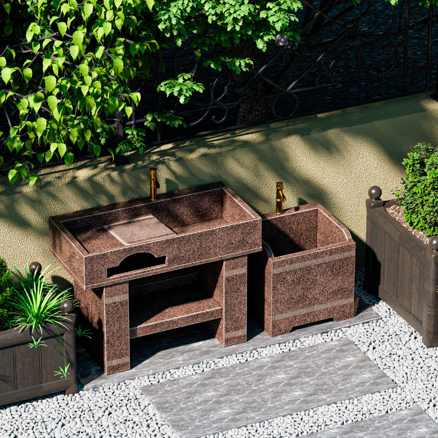 天然花岗岩洗衣池家用室内阳台洗衣柜户外庭院水槽洗菜盆洗衣台盆,家装主材,盆、台一体成型式台盆,淘宝优惠券,粉丝福利购,淘宝优惠卷