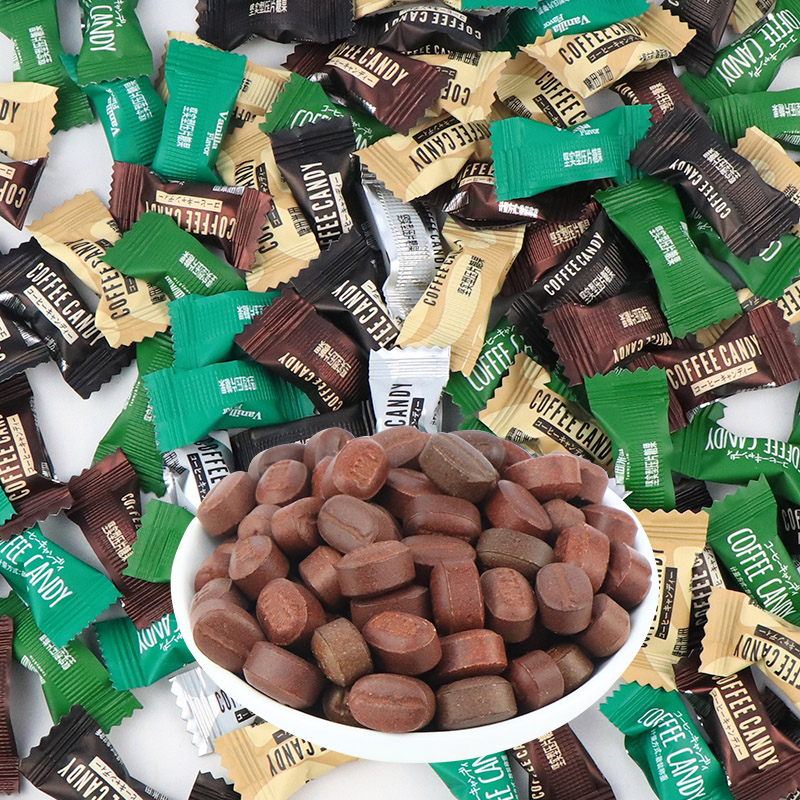 糖田米田咖啡糖生椰拿铁榛子香草味压片糖果网红休闲零食品小吃