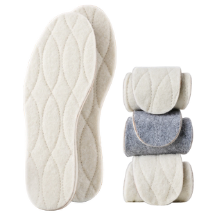 真羊毛鞋垫女皮毛一体冬季保暖加绒加厚羊毛毡子吸汗防臭棉鞋垫男