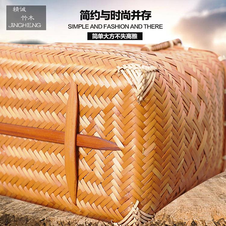 竹编包坚固编织乡村风情手提收纳篮手工竹编包制作